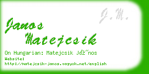 janos matejcsik business card